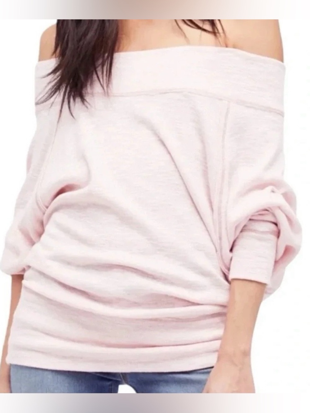 Free People off shoulder option dolman sleeve lightweight sweatshirt top